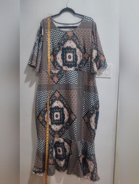 SHEIN Curve 3XL Boho Patchwork Midi Dress | Altered Length
